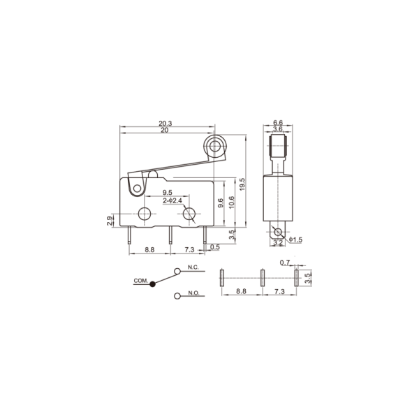 Mini Switch ψείρα KW7-01-40