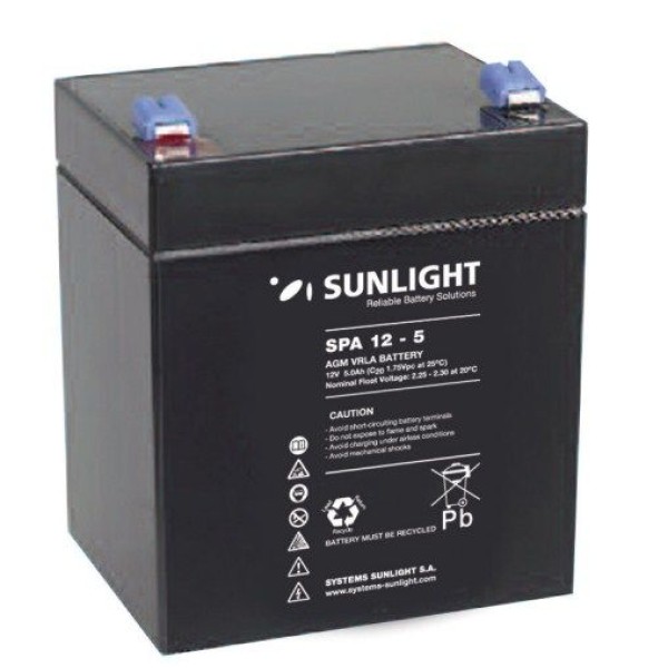 Sunlight Μολύβδου 12V 5A Τετράγωνη 6.3 για UPS(F2)