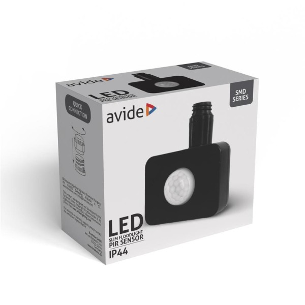 Αισθητήρας PIR προβολέα LED Avide Μαύρο