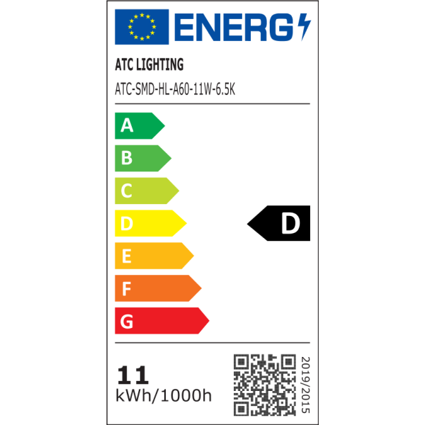ATC SMD LED High Lumen Λαμπτήρας A60 230V 11W/1520LM E27 6500K