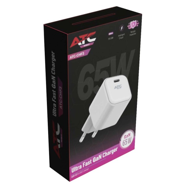 ATC-CHF3 Ultra Fast Φορτιστής 65W GaN White (Nano)
