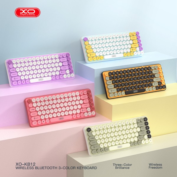 XO KB-12 Ασύρματο Πληκτρολόγιο Bluetooth Tri-Colour Πράσινο
