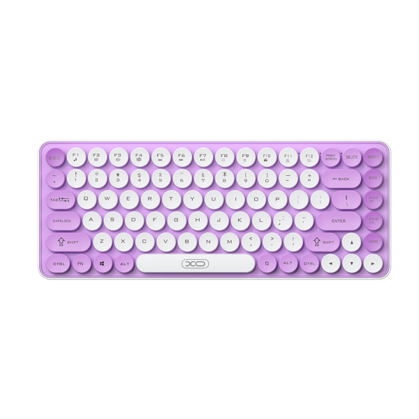 XO KB-12 Ασύρματο Πληκτρολόγιο Bluetooth Tri-Colour Μωβ