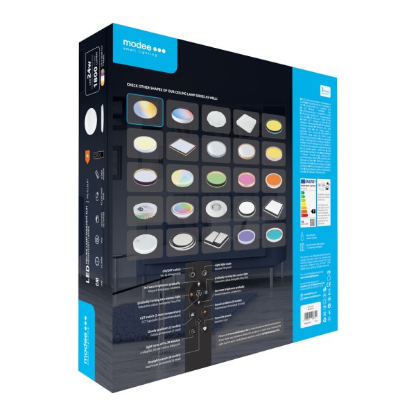 Modee Φωτιστικό Οροφής LED Sunlight SL01 24W 4000K+RGBIC D380x70mm (1800 lumens) ERP