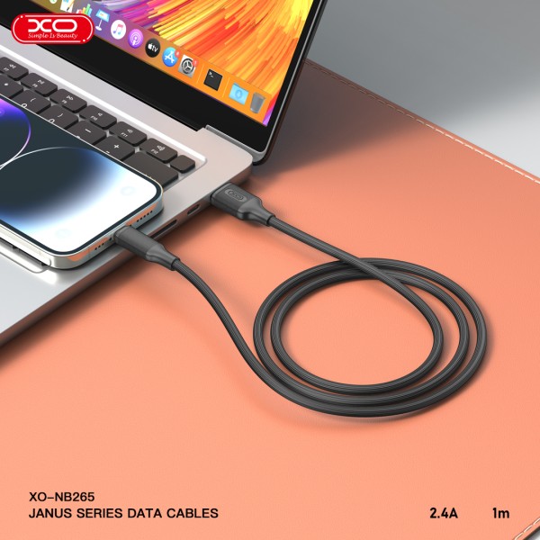 XO NB265 Μινιμαλιστικό Καλώδιο Type-C Μαύρο
