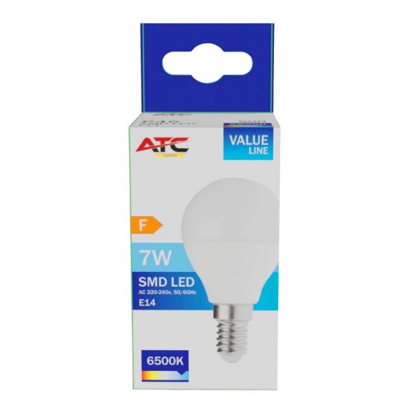 ATC SMD Λαμπτήρας LED Globe P45 230V 7W/600LM E14 6500K