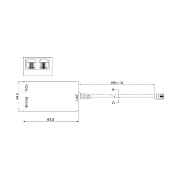 NET-046 Τηλεφωνικό splitter & φίλτρο για PSTN