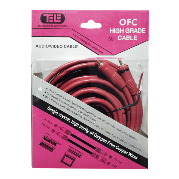 CR-950R Καλώδιο 2 RCA αρσενικά σε 2 RCA αρσενικά αυτοκινήτου 5m